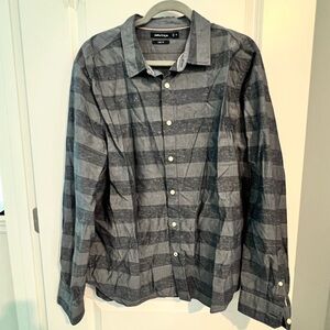 EUC Nautica Gray Striped Button Down Slim Fit Shirt, Size XL